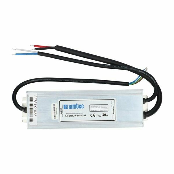 Aimtec AC/DC to DC Converter, 90-305V AC/130-430V DC to 12-24V DC, 120VA, 47 to 440 Hz, Aluminum Case AMER120-24500AZ-F